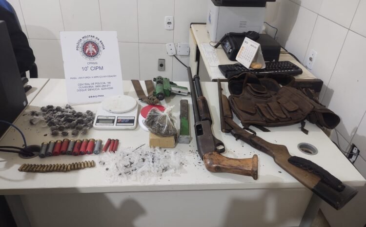  São Sebastião do Passé: Armas são encontradas em acampamento usado por bandidos