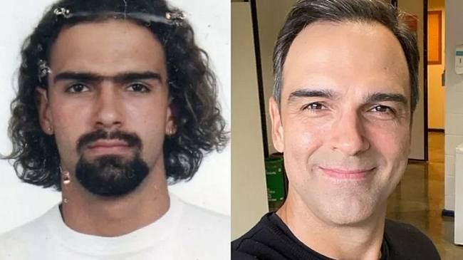  Marcelo Adnet choca fãs com foto antiga de Tadeu Schmidt e imita amigo