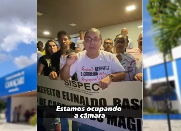  Em luta por reajuste salarial, professores e servidores municipais ocupam a Câmara de Camaçari