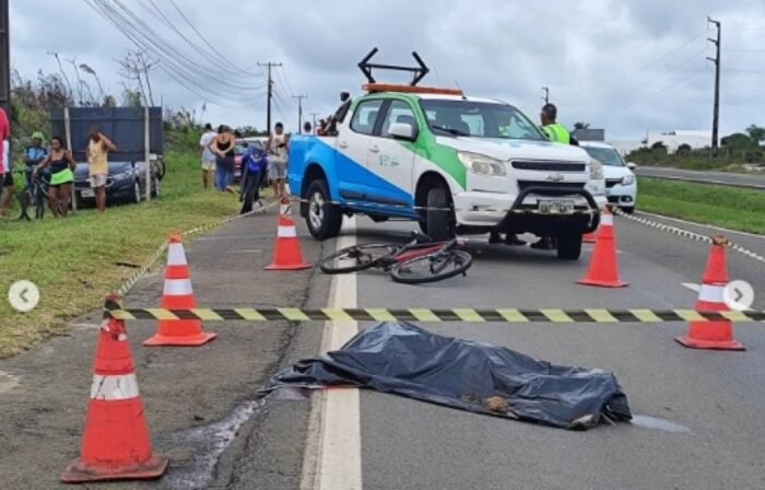  Ciclista de 54 anos morre atropelada em rodovia de Camaçari