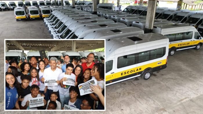  Jerônimo entrega vans escolares para atender estudantes da zona rural de Camaçari e outros municípios