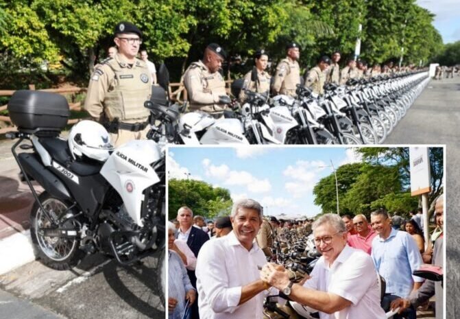  Em Camaçari, Jerônimo entrega 40 motos e uma base móvel para reforçar a segurança do município
