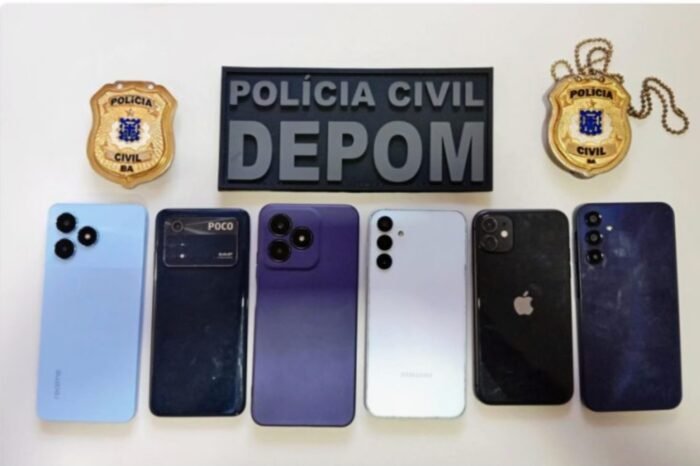  Sete aparelhos celulares fruto de roubo são recuperados pela policia em Camaçari