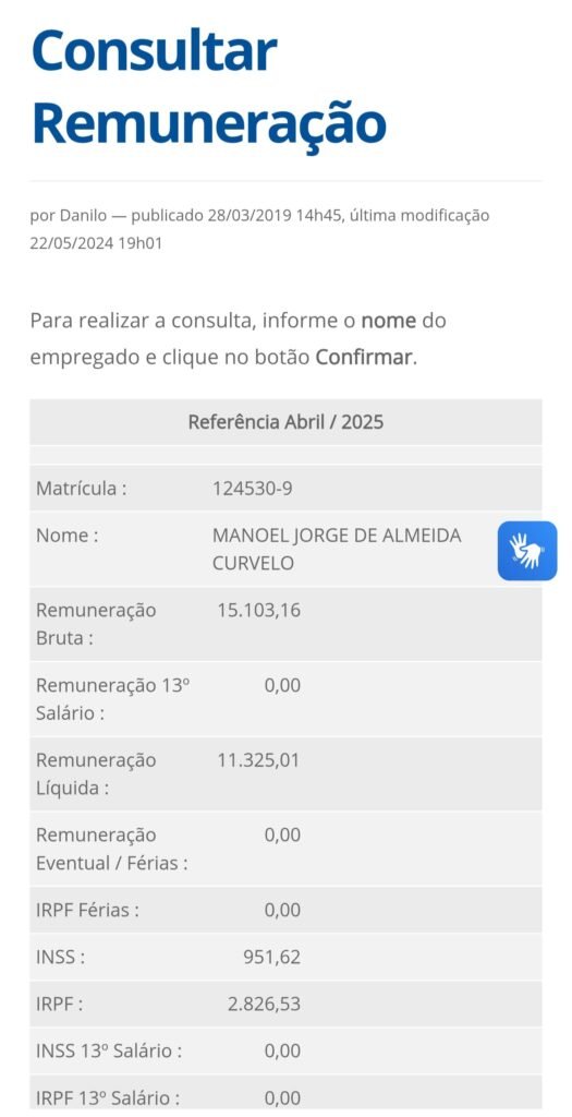 Ex-vereador de Camaçari na folha da Codevasf? Denúncia revela nomeação, salário de R$ 15 mil e suspeita de cargo fantasma em Juazeiro 1 Registro empregados Jorge Curvelo